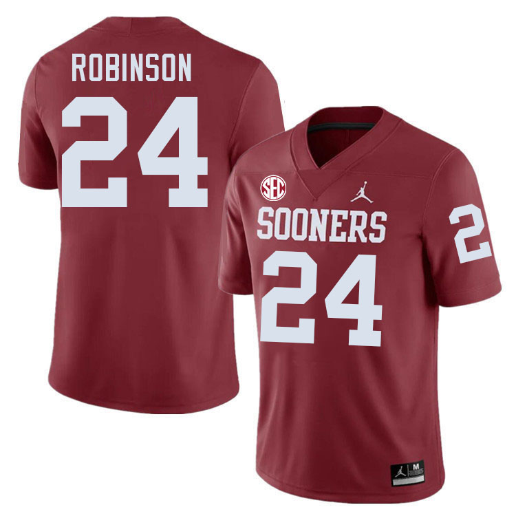 Oklahoma Sooners #24 Xavier Robinson College Football Jersey Stitched-Crimson